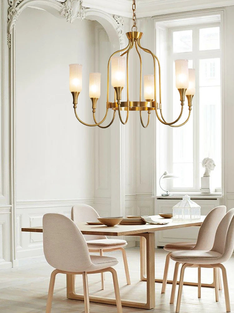 Aurélie Brass Cottage Ceiling Chandelier Light