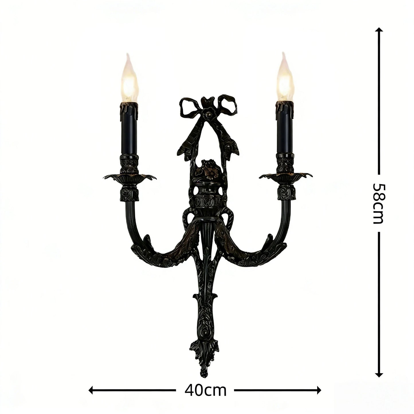 Camille Retro French Brass Crystal LED Wall Lamp Bedroom Accent