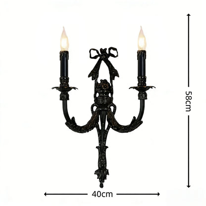 Camille Retro French Brass Crystal LED Wall Lamp Bedroom Accent