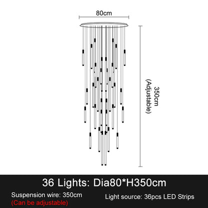 Geneviève Luxury Crystal LED Staircase Chandelier Light