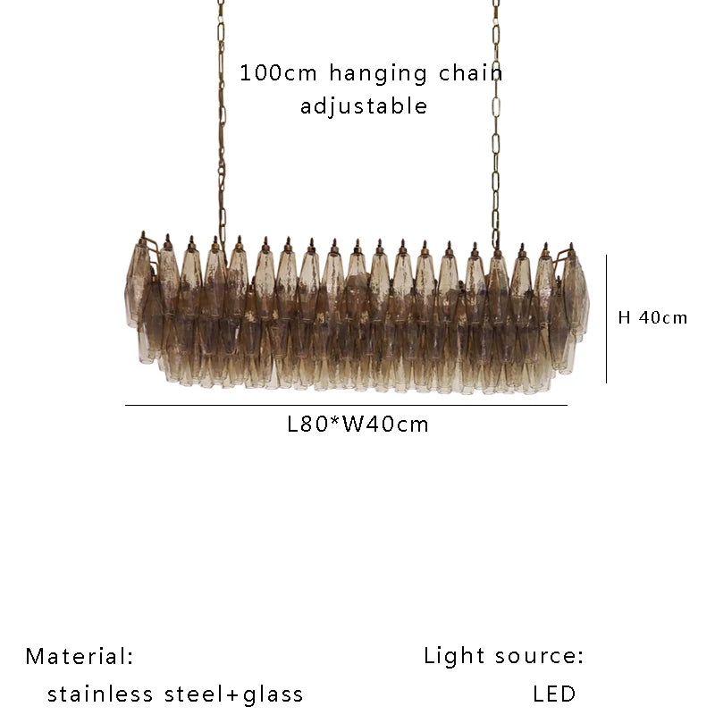 Aurélie Nordic Vintage Glass Pendant Light Luxury Suspension Lamp