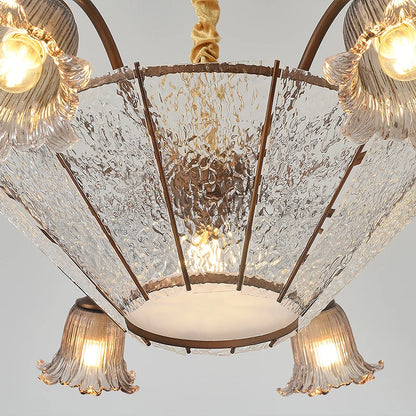 Vintage Flower Glass LED Pendant Chandelier