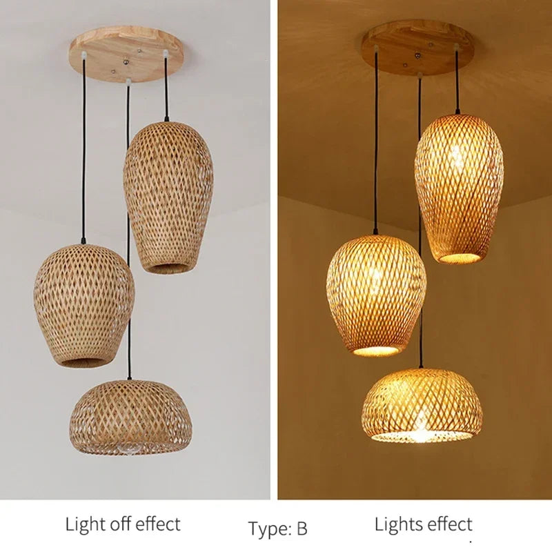 Aurélien Bamboo Rattan Pendant Light Handwoven Ceiling