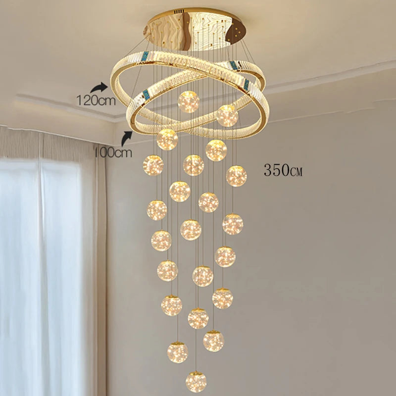 Élodie Crystal Staircase LED Chandelier Pendant Light