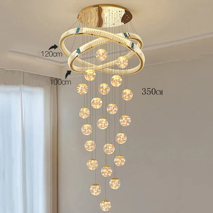 Élodie Crystal Staircase LED Chandelier Pendant Light