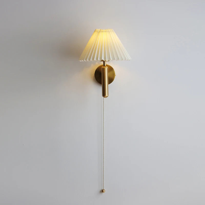 Amélie White Umbrella Copper LED Wall Lamp Japan Style
