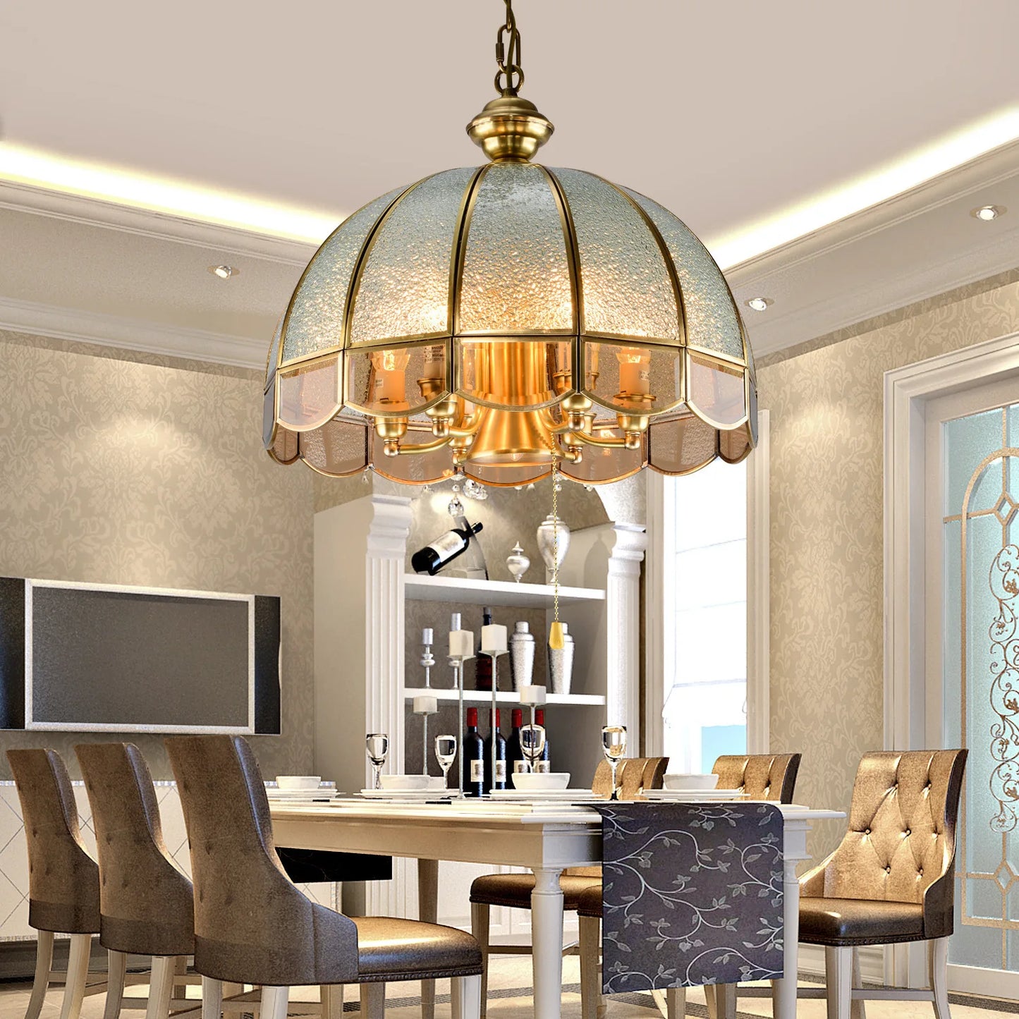 Eléonore Vintage Copper Chandelier for Dining & Hallway Spaces