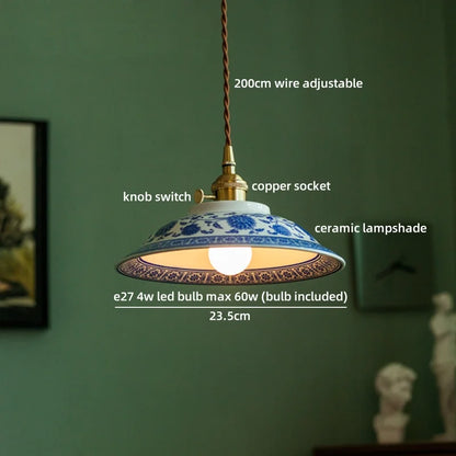 Isabelle Ceramic Pendant Light Japanese Vintage Style