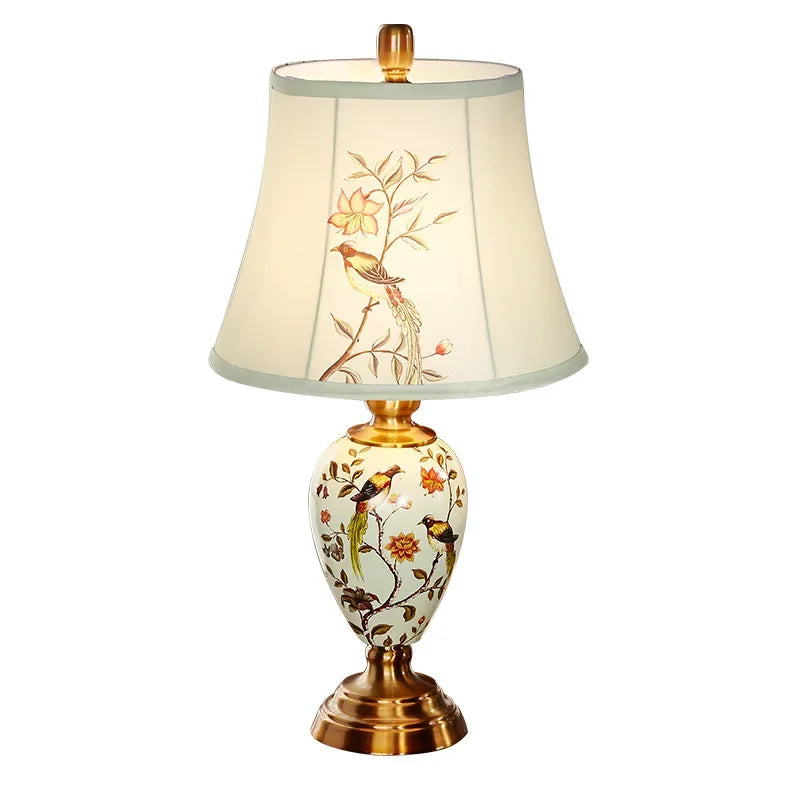 Lucienne Floral Ceramic Bedside Table Lamp