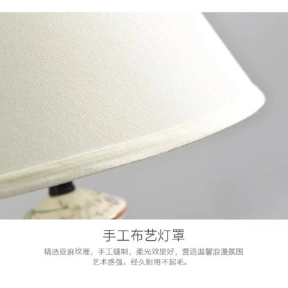 Flower and Bird Ceramic LED Floor Lamp for Bedroom and Living Room
