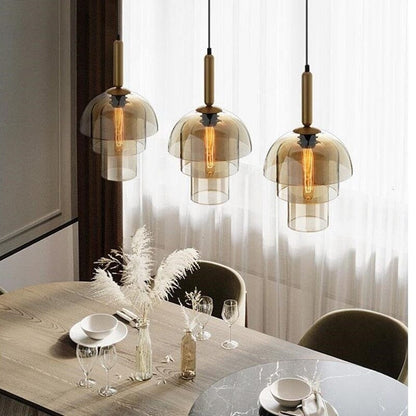 Amélie Champagne Vintage Glass Pendant Light