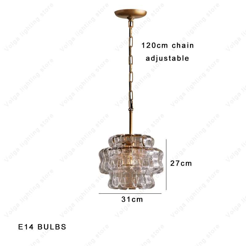 Gray Glass Round Ceiling Chandelier