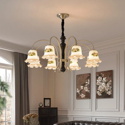 Camille French Cream Wood Luxury Chain Pendant Light
