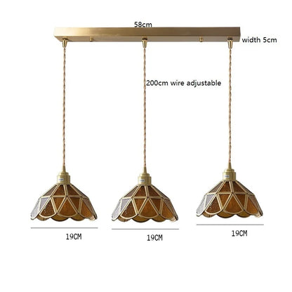 Camille Copper Glass Pendant Light Vintage Style