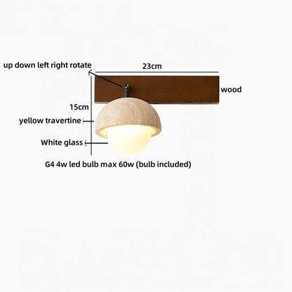 Élodie Travertine Glass Wall Sconce Lamp