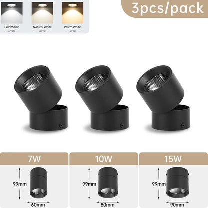 Camille Foldable LED Rotatable Ceiling Spotlight 3-Color Modern