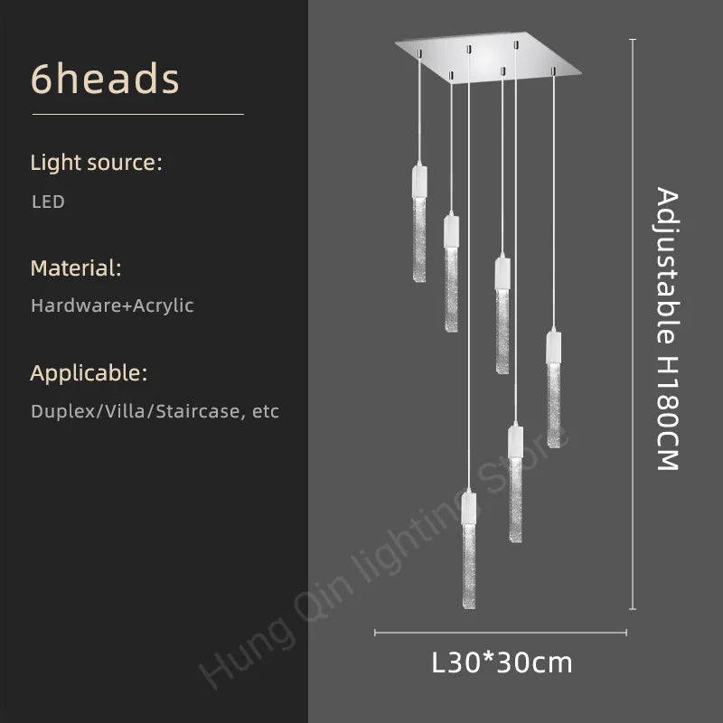 Amélie Crystal Ring Staircase Chandelier
