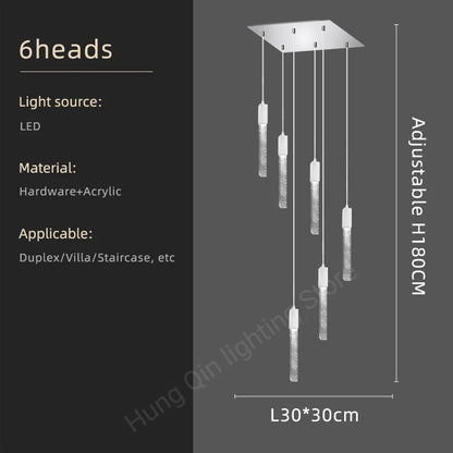 Amélie Crystal Ring Staircase Chandelier