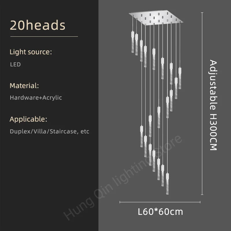 Amélie Crystal Ring Staircase Chandelier