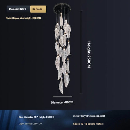 Aurélie Floating Leaf Chandelier Art Deco LED Ceiling Light