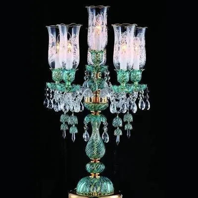 Long Clear Glass Chandelier for Living Room and Study Room