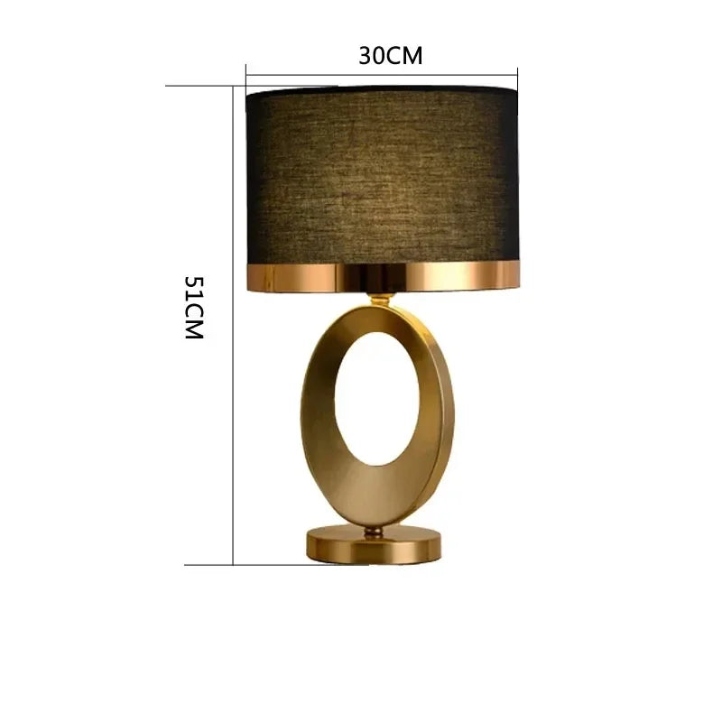Élise European Metal Fabric Bedside Table Lamp E27 Modern Light