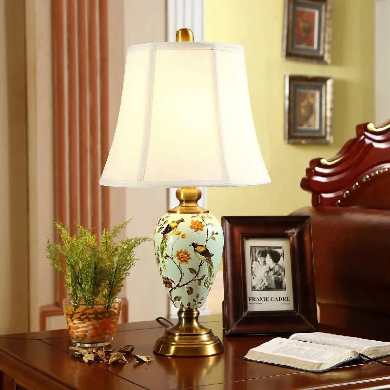 Lucienne Floral Ceramic Bedside Table Lamp