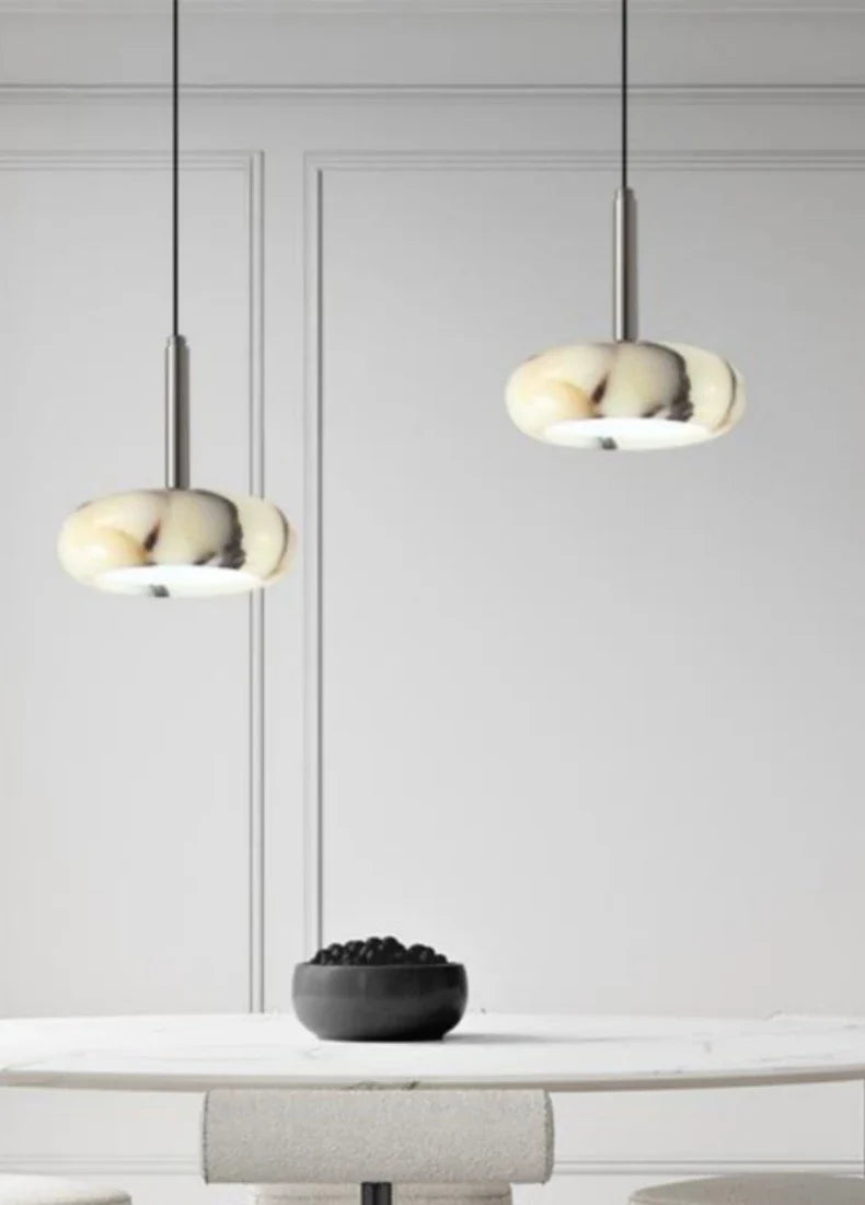 Élise Eclipse Mini Marble Disc Pendant Lamp
