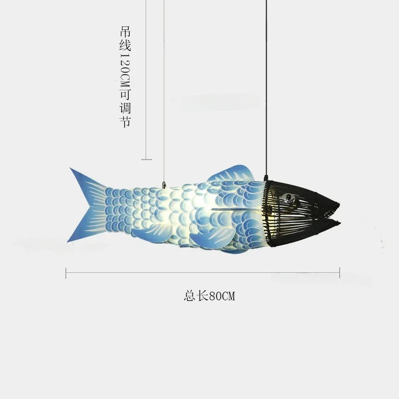 Koi Artisan Bamboo Fish Pendant Light