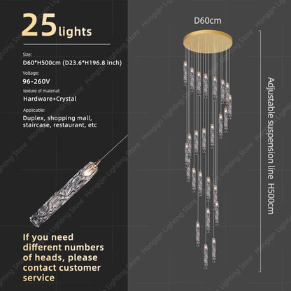 Élise Crystal Staircase Pendant Chandelier Light
