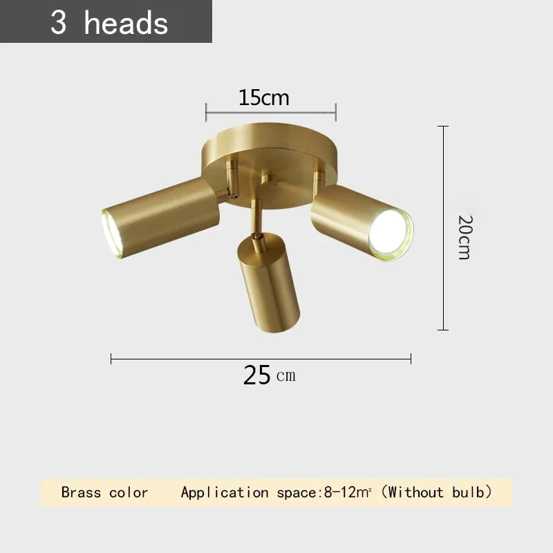Juliette Postmodern Gold Adjustable GU10 Multi-Head Ceiling Spotlight