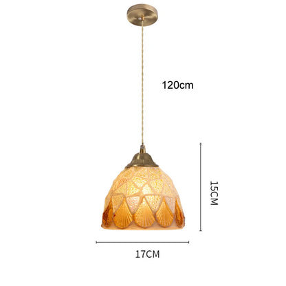 Isabelle Shell Glass Pendant Light Art Deco Bedside Lamp