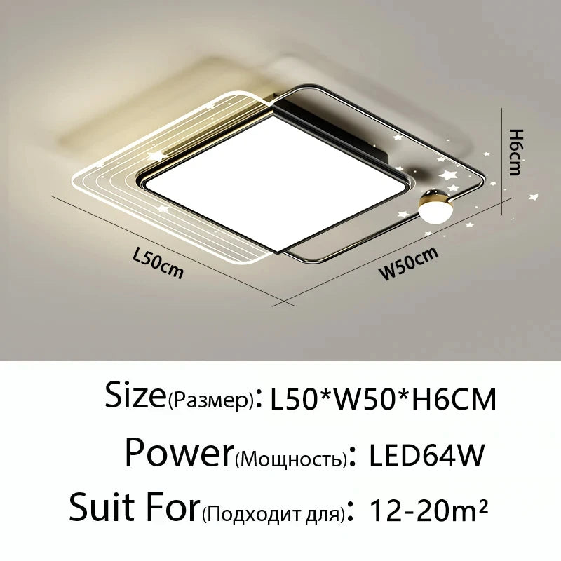 Sophie Modern Gold LED Ceiling Lamp Remote Dimmable Living Bedroom Light