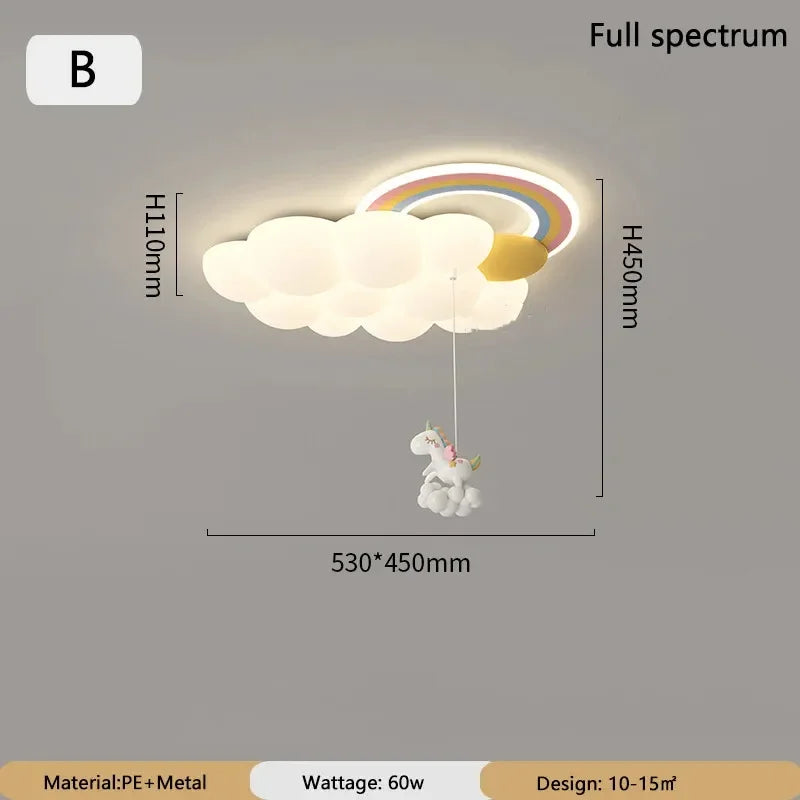 Élodie Nordic Cloud LED Ceiling Light Kids Room Modern