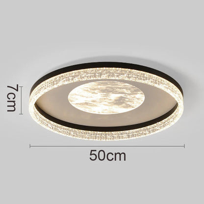 Nordic LED Ring Ceiling Light – Modern Dimmable Flush Mount for Living Room & Bedroom
