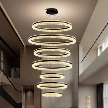 Modern Crystal Stair Pendant Light for Living Room and Hall