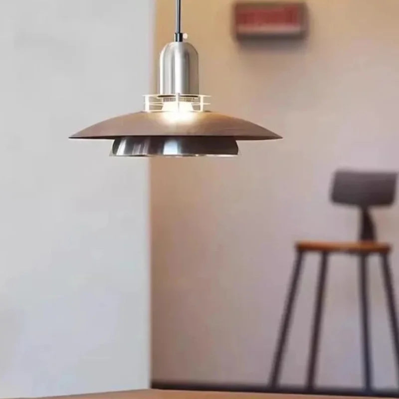 Amélie Aero Linear Wood and Metal Pendant