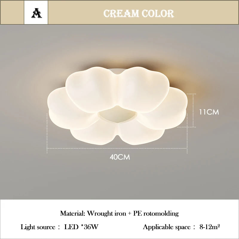 Élodie Pink Flower LED Ceiling Light Princess Room Dimmable