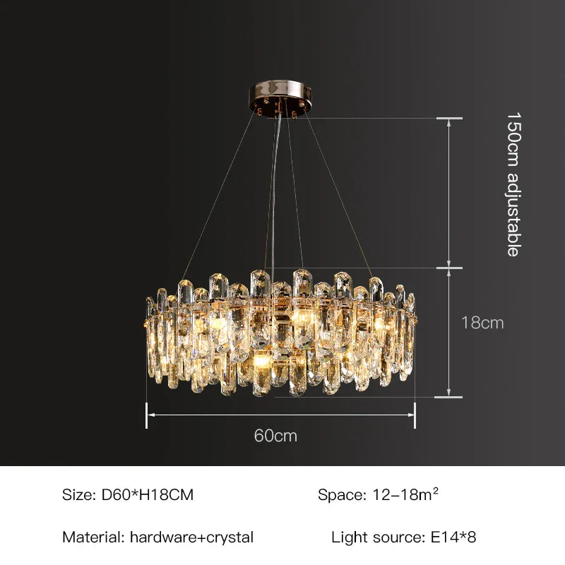 Genevieve Modern Crystal Glass Chandelier