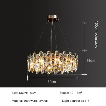 Genevieve Modern Crystal Glass Chandelier