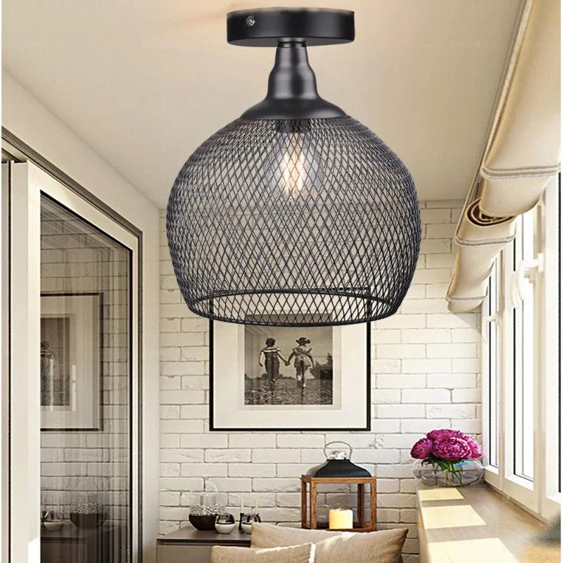 Amélie Nordic Bird Cage Ceiling Light Rose Gold Pendant