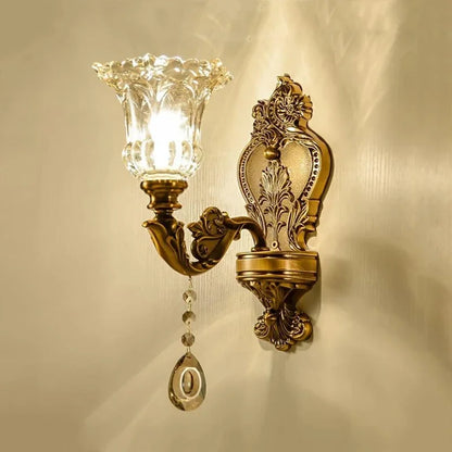 Élise Retro Crystal Glass Wall Lamp E14 European Sconce Light