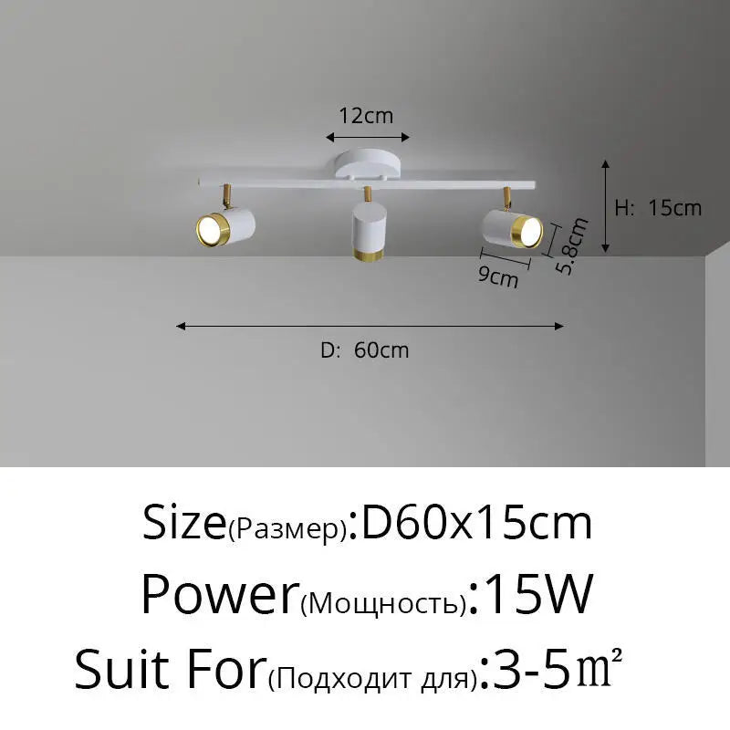 Élise Modern Black & White LED Ceiling Spotlight Lamp