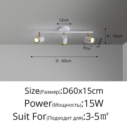 Élise Modern Black & White LED Ceiling Spotlight Lamp