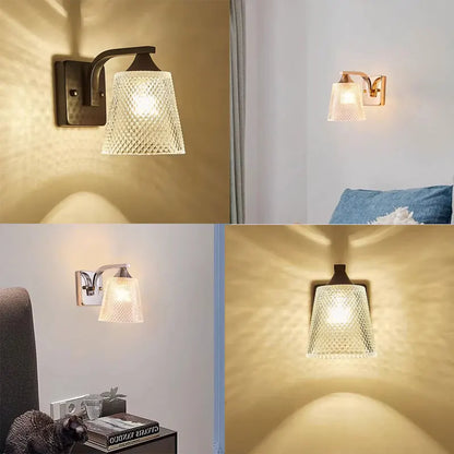 Élise Modern Glass Wall Lamp E27 Switch Bedside LED Sconce Light