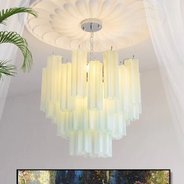 Camille Murano Glass Round Crystal Pendant Light Vintage Ceiling Lamp