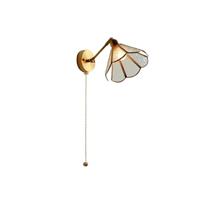 Élise Vintage Gold Glass Copper LED Wall Lamp Brass Arm