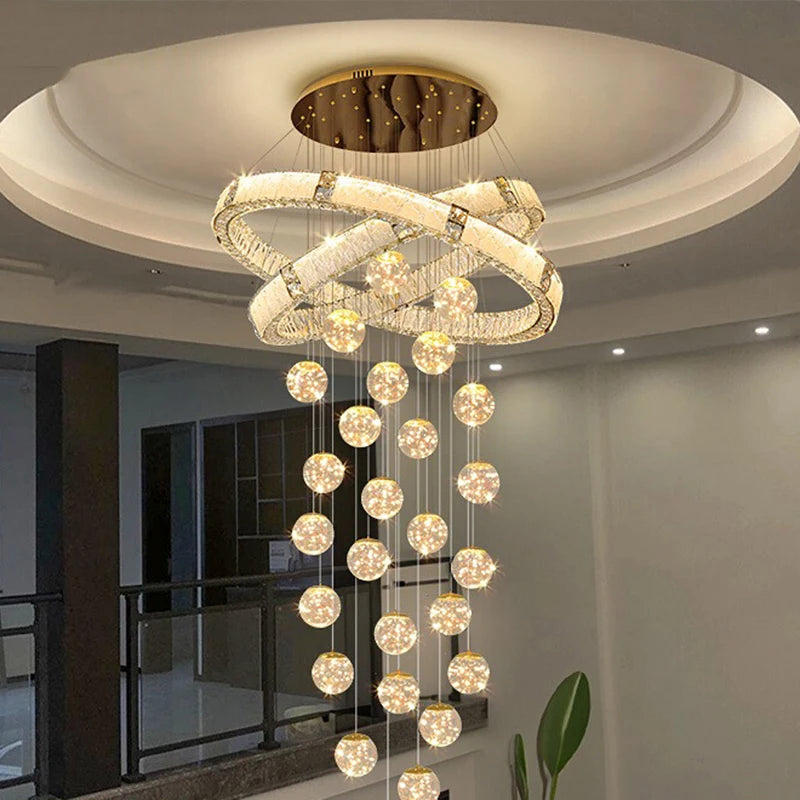 Élodie Crystal Staircase LED Chandelier Pendant Light