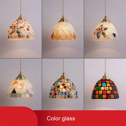 Isabelle Shell Glass Pendant Light Art Deco Bedside Lamp
