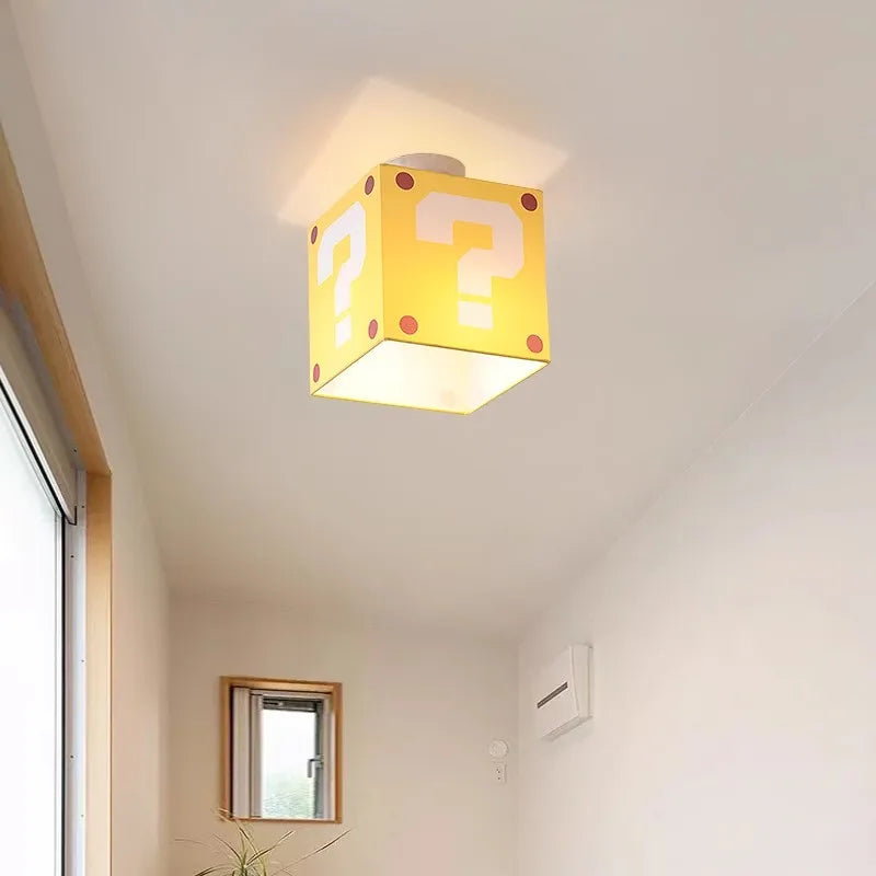 Sophie Yellow Question Mark Kids Ceiling Lamp Creative Bedroom Light